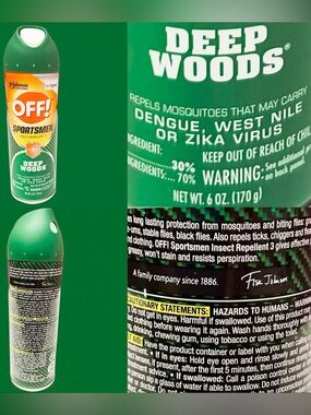 NWT OFF!SPORTSMAN DEEP WOODS EVEN SPRAY REPELS MOSQUITOS THAT MAY CARRY VIRUSES